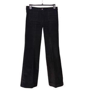 Women's Kors by Michael Kors Black Wide Leg Corduroy Trouser Jeans Pant Size 12